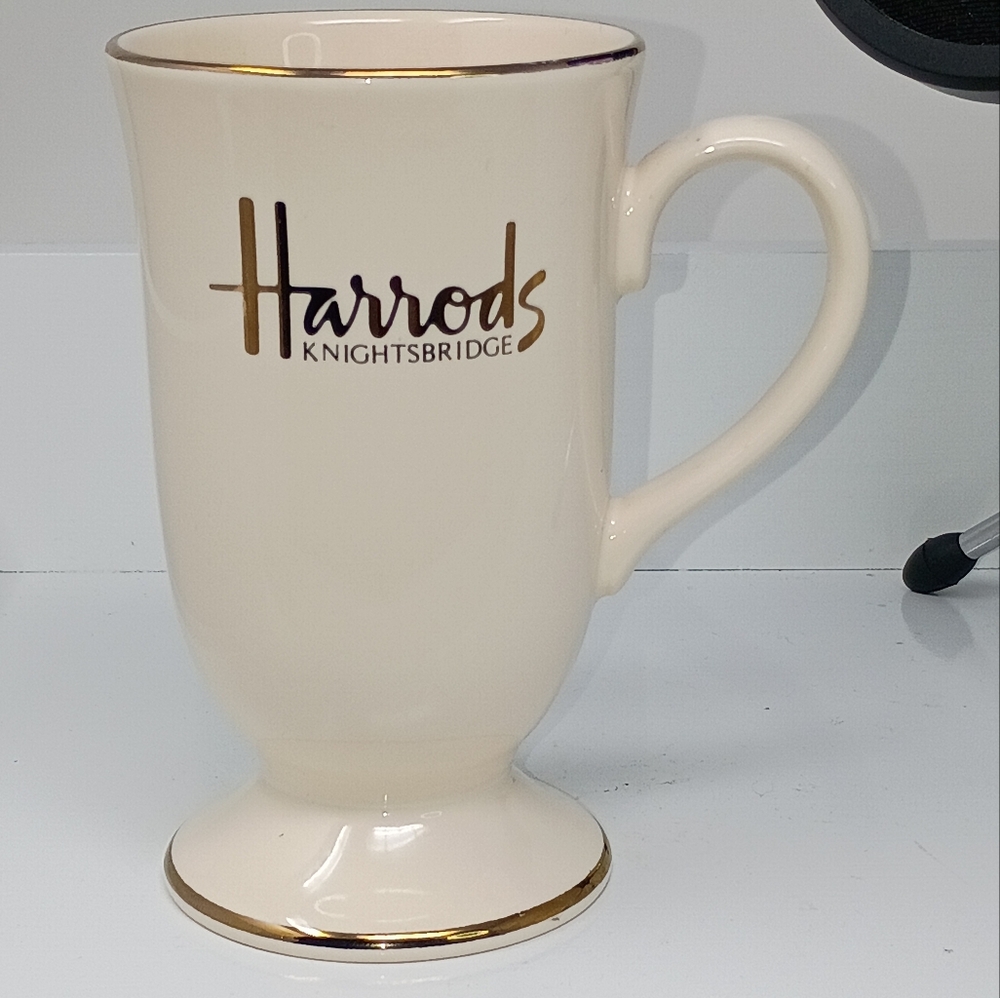Harrods Cream Mug with Gold Accents